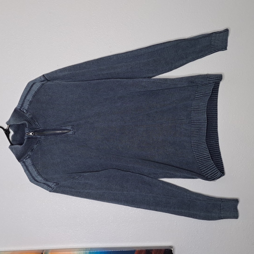 Structure Men's Quarter Zip Sweater Gray Size XXL Cotton Blend